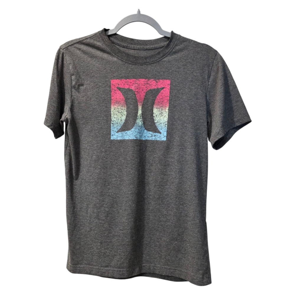 Hurley Boy's Short Sleeve 18/20 Grey T Shirt With Logo Print On Front - Picture 5 of 5